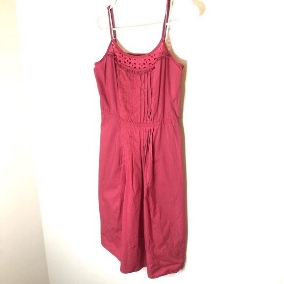 2/$30 - LOFT - Pink Eyelet Detail Mini Dress Spaghetti Strap - Picture 3 of 6